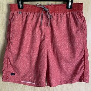 $98 John Varvatos Lummus Mens Swim Trunks Bottom in Coral Size Medium
